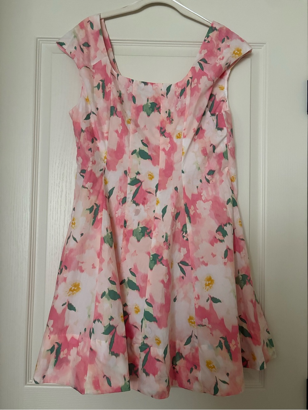 Target Pink Floral Fit & Flare Dress with Green and Yellow Accents